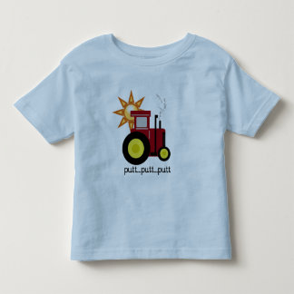 T-shirt e presentes vermelhos do trator de fazenda