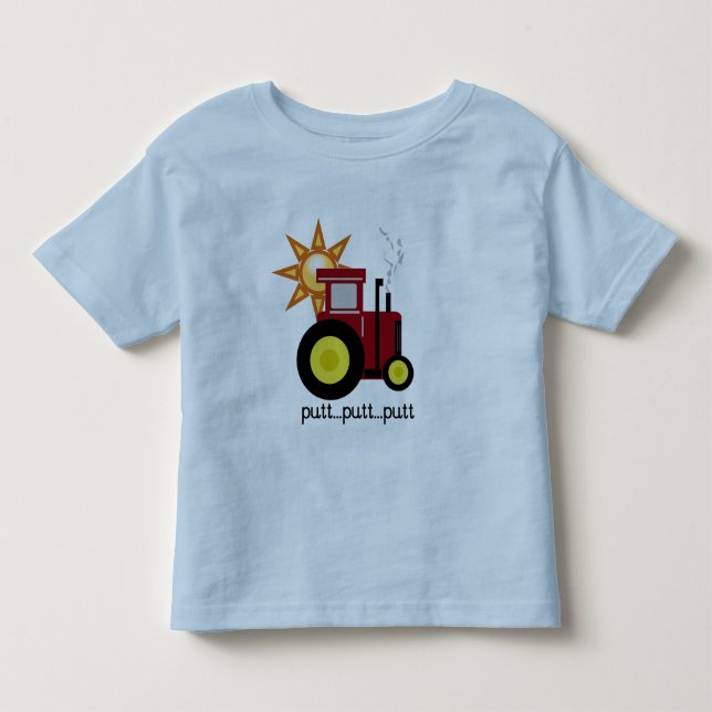 T-shirt e presentes vermelhos do trator de fazenda (Frente)