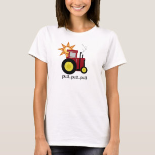 T-shirt e presentes vermelhos do trator de fazenda