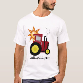 T-shirt e presentes vermelhos do trator de fazenda