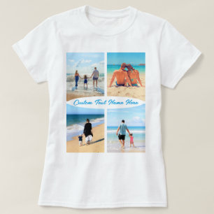 T-Shirt e Texto Personalizados de Colagem de Fotog