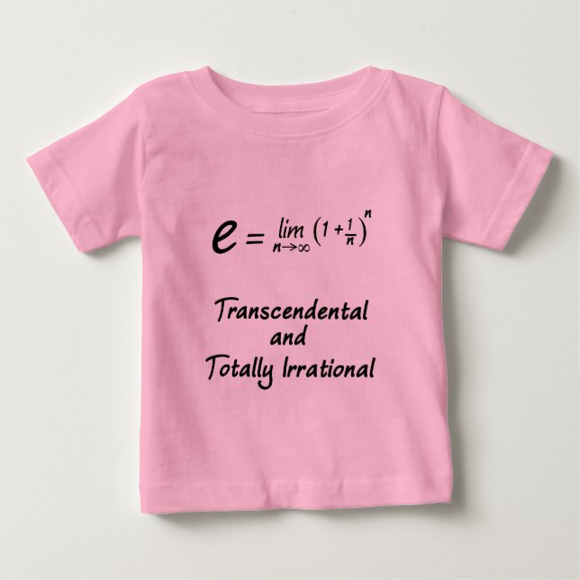 T-shirt e - Transcendental e Totalmente Irracional (Frente)