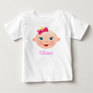 T-shirt É um Bebê Menina Face Rosa