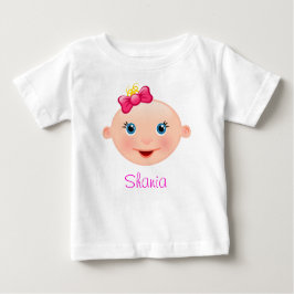T-shirt É um Bebê Menina Rosto Cor-de-Rosa