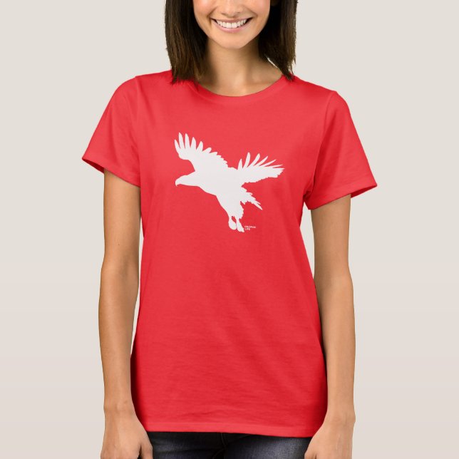 T-shirt Eagle atado branco pelo design gráfico da vida (Frente)