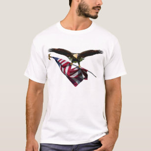 T-shirt Eagle com bandeira americana