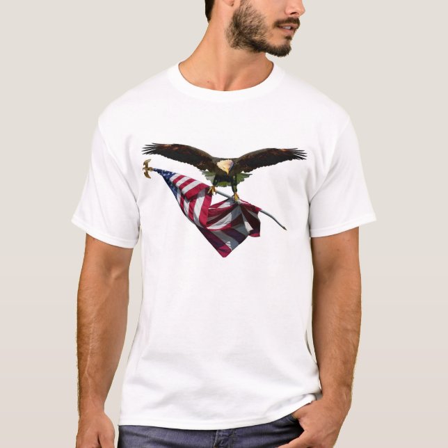 T-shirt Eagle com bandeira americana (Frente)