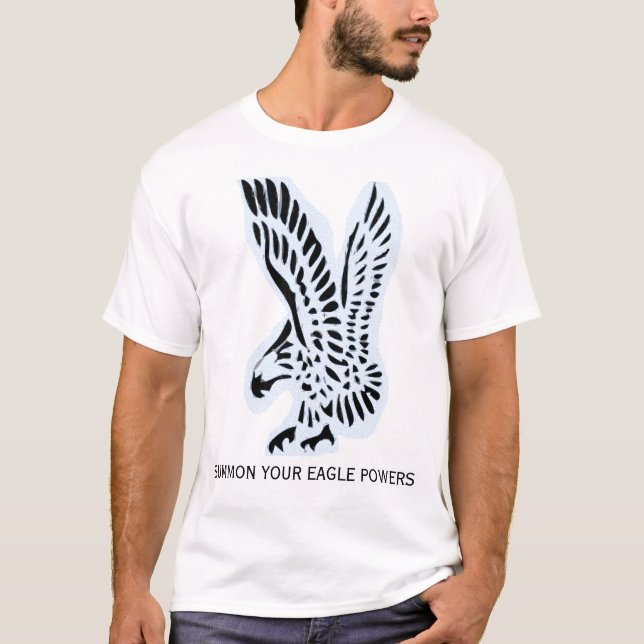 T-shirt Eagle (com chame seu texto dos poderes de Eagle) (Frente)