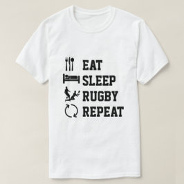 T-shirt Eat Sleep Rugby Repete Esporte