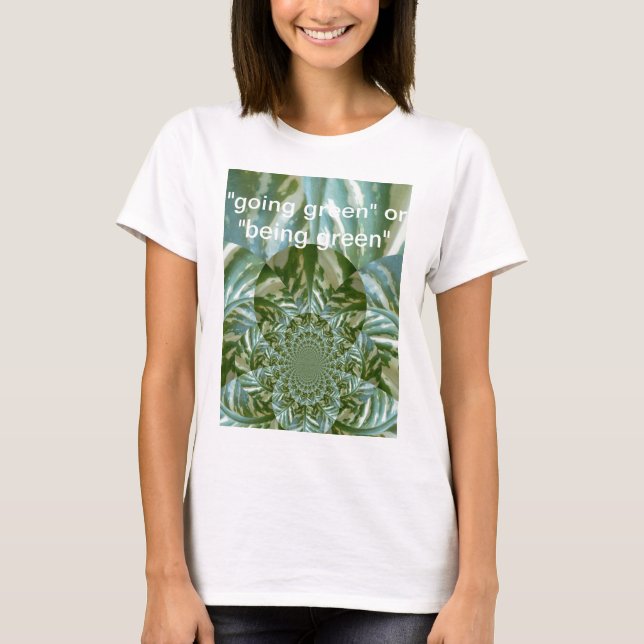 T-shirt Eco Verde Camo Caleidoscópio Impressão (Frente)