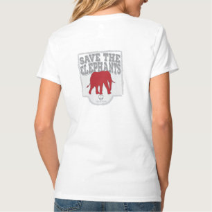 T-shirt Economias do V-pescoço das mulheres os elefantes