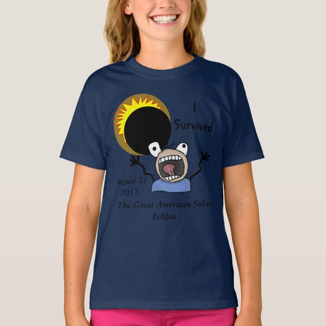 T-shirt Edição de Sobrevivência do Eclipse Solar de 2017 (Frente)