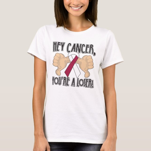 T-shirt Ei Cancer de garganta Você é um perdedor (Frente)