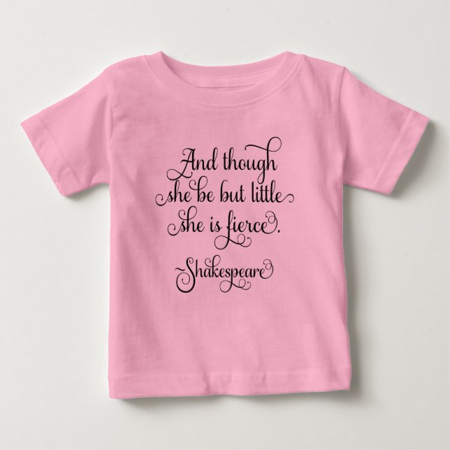 T-shirt Ela pode ser pequena, mas é feroz. Shakespeare (Frente)