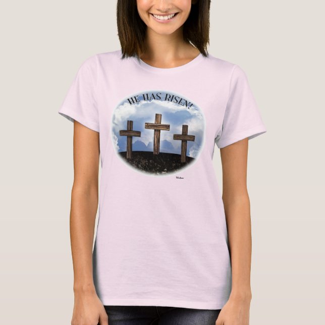 T-shirt Ele Aumentou 3 Cruzes Enroscadas (Frente)