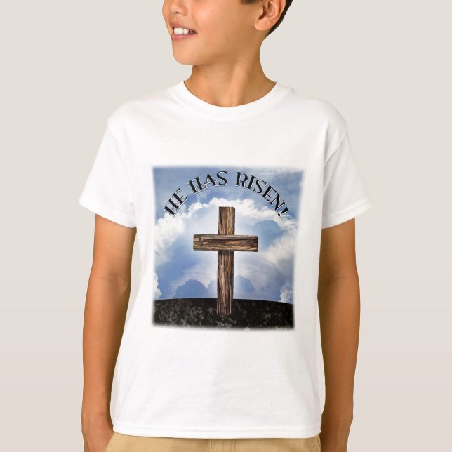 T-shirt Ele Aumentou O Céu Cruzado (Frente)