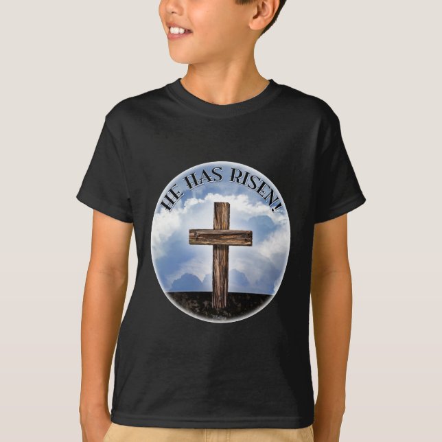 T-shirt Ele Aumentou O Céu Cruzado (Frente)