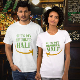T-shirt Ele é minha Rua de meia casal bêbada.
