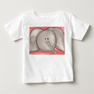 T-shirt Elefante bonito dos desenhos animados da aguarela