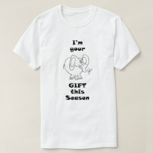 T-shirt Elefante branco do presente