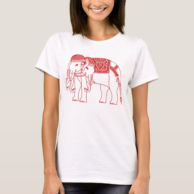 T-shirt Elefante Branco Tailandês Erawan (Frente)