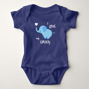 T-shirt Elefante de padrão de coração azul