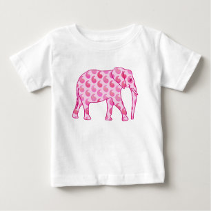 T-shirt Elefante de Paisley - rosa e fúcsia do gelo