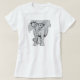 T-shirt elefante do hipster (Frente do Design)