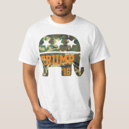 T-shirt Elefante do republicano da camuflagem do trunfo