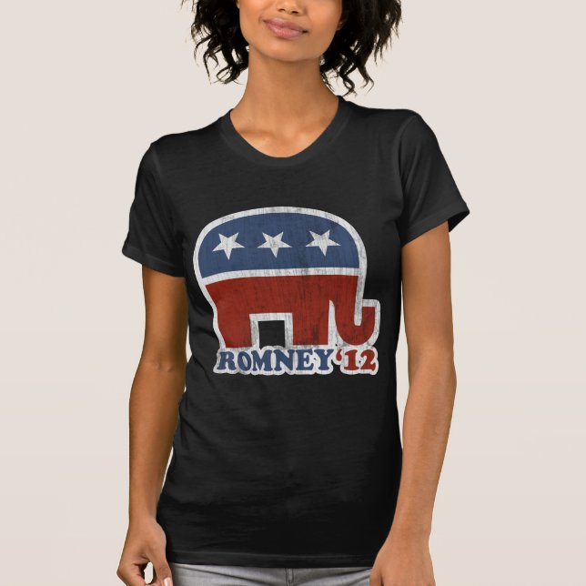 T-shirt Elefante do republicano de Mitt Romney 2012 (Frente)