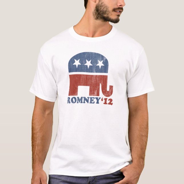 T-shirt Elefante do republicano de Mitt Romney 2012 (Frente)