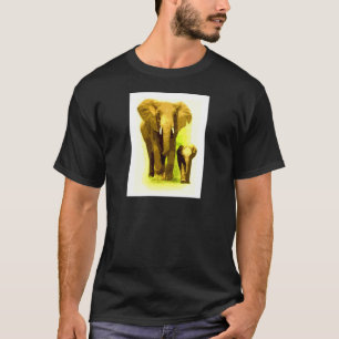 T-shirt Elefante e Elefante Bebê Andando