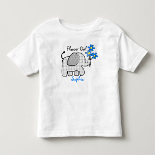 T-shirt Elefante-Flor com Flores Rosa