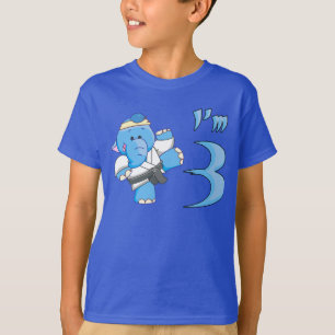 T-shirt Elefante Karate aniversário de 3 anos