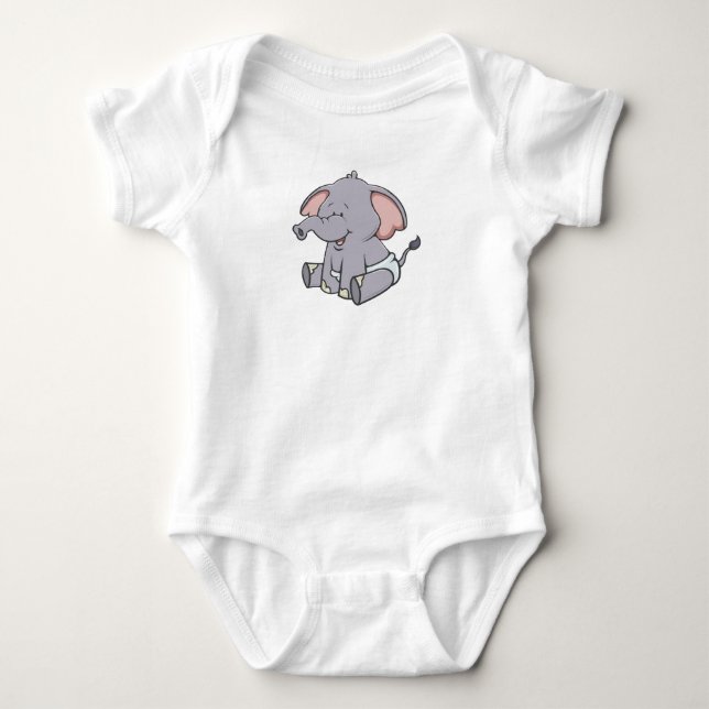T-shirt Elefante para bebê personalizável (Frente)