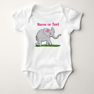 T-shirt Elefante Roupa de Menina Personalizado
