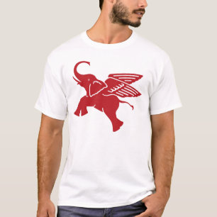 T-shirt Elefante voado vermelho