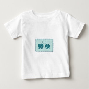 T-shirt Elefantes românticos bonitos e giros em retalhos a