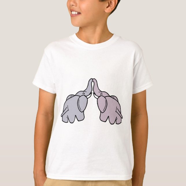 T-shirt Elefantes Snuggling (Frente)