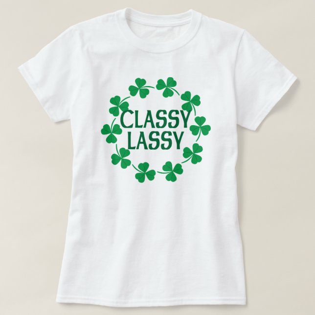 T-shirt elegante dos trevos de Lassy (Frente do Design)