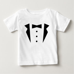 T-shirt Elegante Pequeno Senhor Smoking Com Gravata Borbol
