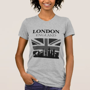 T-shirt Elegante Preto Cinza Londres Jack da União