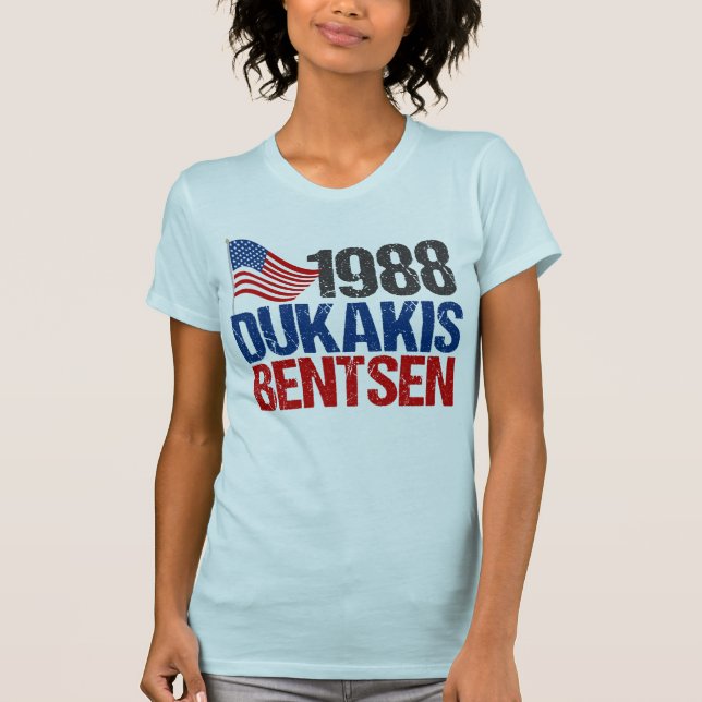T-shirt Eleição 1988 retro de Dukakis Bentsen (Frente)
