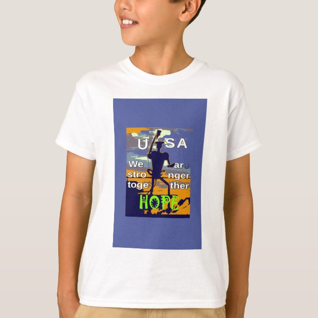 T-shirt Eleições nos EUA 2016 Hillary Clinton espera um ma (Frente)