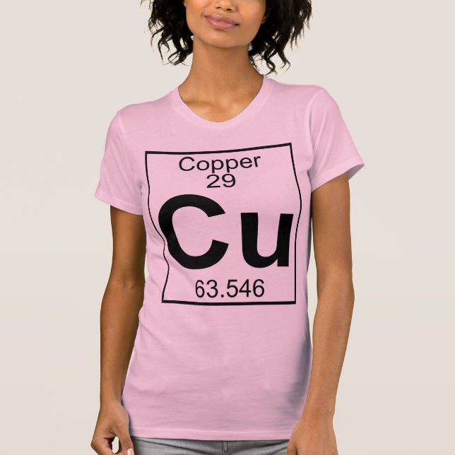 T-shirt Elemento 029 - Cu - cobre (cheio) (Frente)