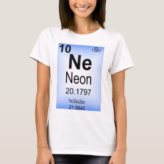 T-shirt Elemento de mesa periódica de néon
