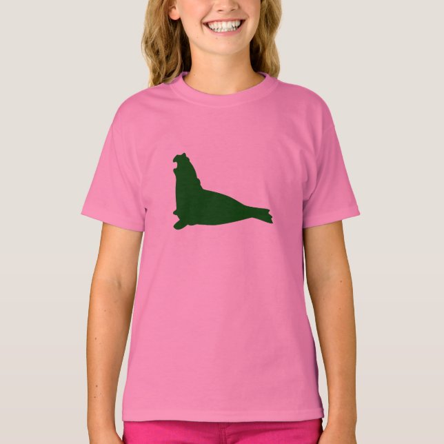 T-shirt Elephant Seal Shirt Phthalo Green (Frente)