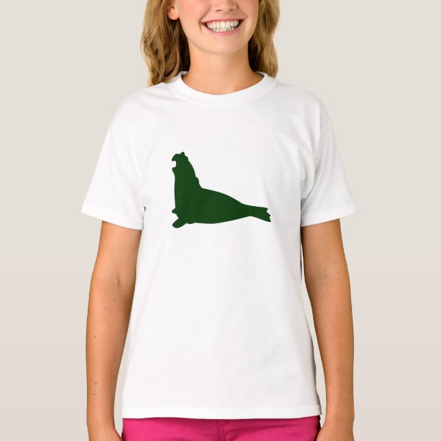 T-shirt Elephant Seal Shirt Phthalo Green (Frente)
