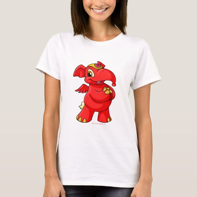 T-shirt Elephante vermelho alegre (Frente)