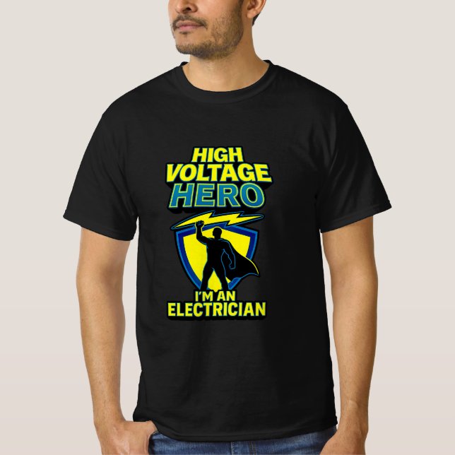 T-Shirt Eletrico Super-Herói de Alta Voltagem (Frente)